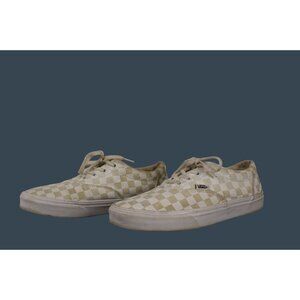 Vans Checkered Canvas Sneakers White & Beige Size 9 Women's